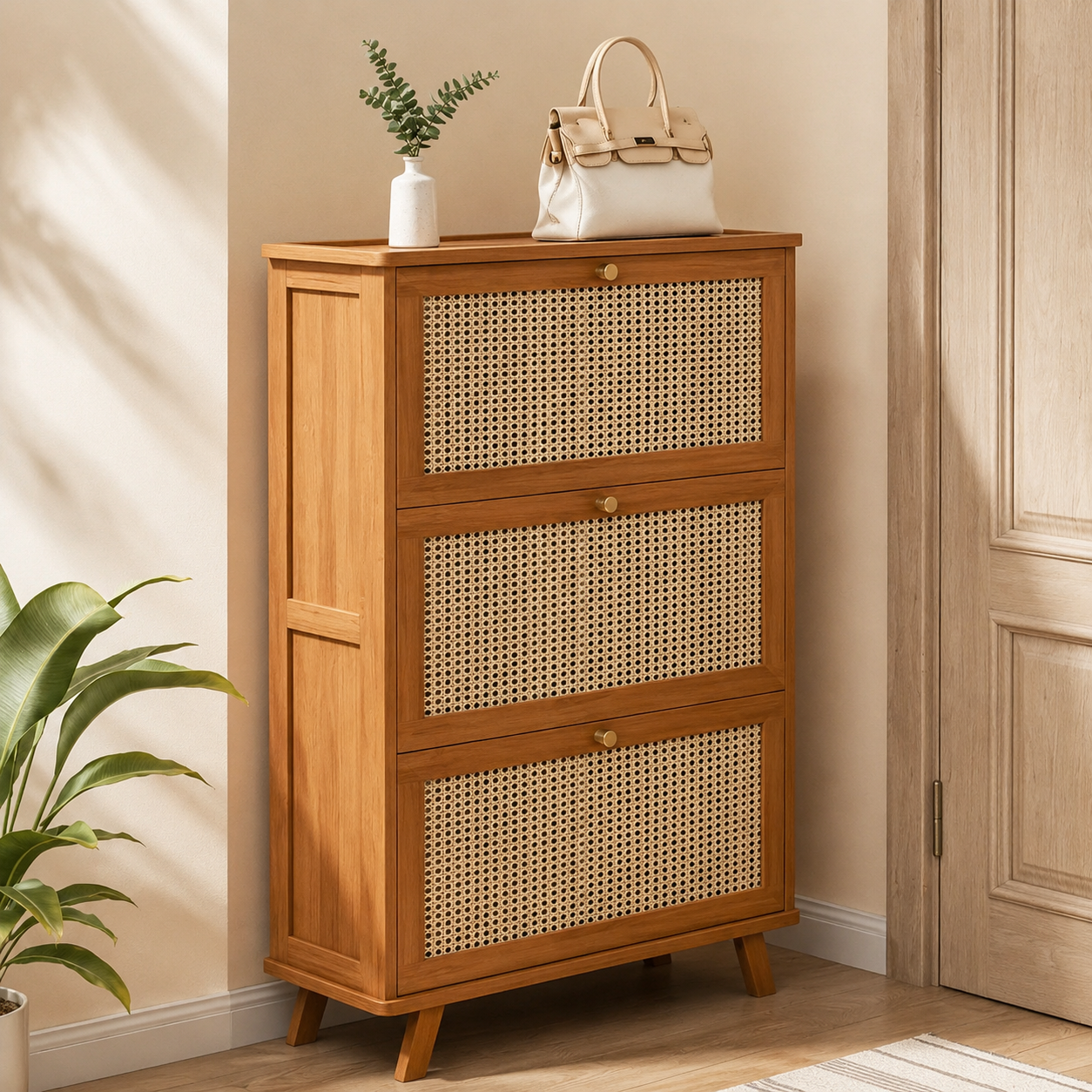 Armário de Sapatos de Bambu